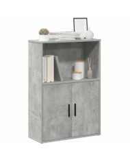 Bibliothèque gris béton 60x24x85 cm bois d'ingénierie | Mobilier & Déco