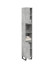 Armoire de salle de bain gris béton 30x30x190 cm | Mobilier & Déco