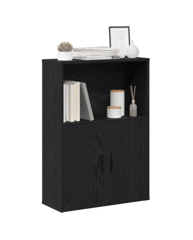 Bibliothèque chêne noir 60x24x85 cm bois d'ingénierie | Mobilier & Déco
