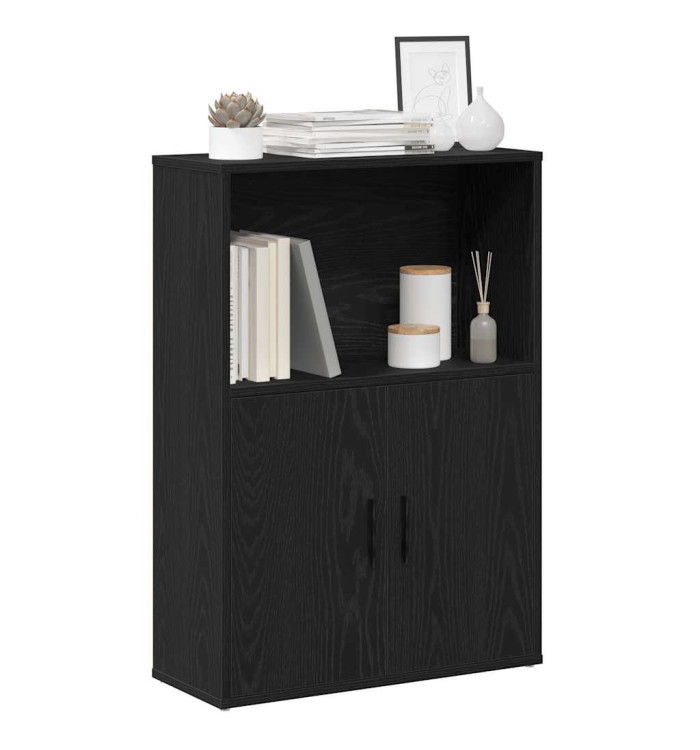 Bibliothèque chêne noir 60x24x85 cm bois d'ingénierie | Mobilier & Déco