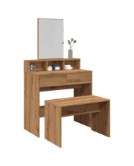 Tabouret de toilette chêne artisanal 70x35x45cm bois ingénierie | Mobilier & Déco