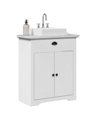 Armoire de lavabo de salle de bain BODO blanc 70x35x80 cm | Mobilier & Déco