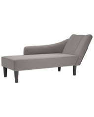Fauteuil long avec accoudoir droit taupe tissu | Mobilier & Déco
