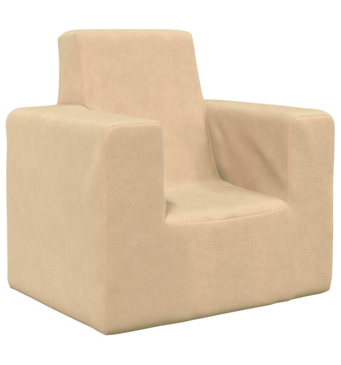 Canapé pour enfants Crème Peluche douce | Mobilier & Déco