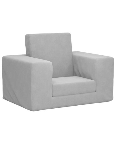 Canapé-lit pour enfants Gris clair Peluche douce | Mobilier & Déco