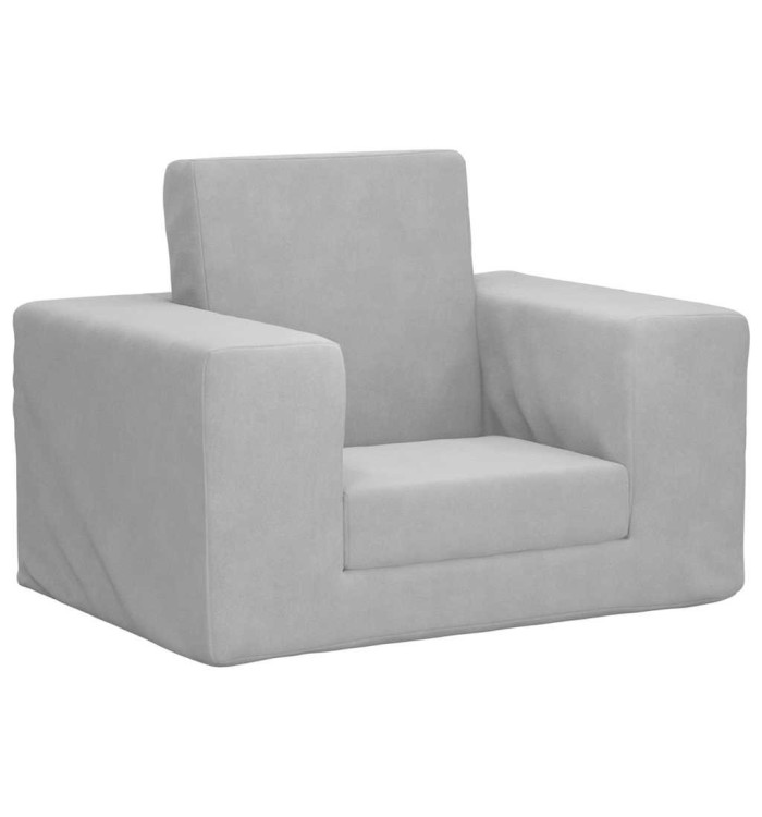 Canapé-lit pour enfants Gris clair Peluche douce | Mobilier & Déco