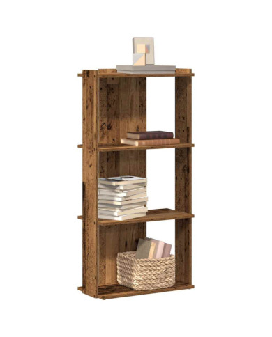 Bibliothèque à 3 niveaux vieux bois 60x30x120cm bois ingénierie | Mobilier & Déco