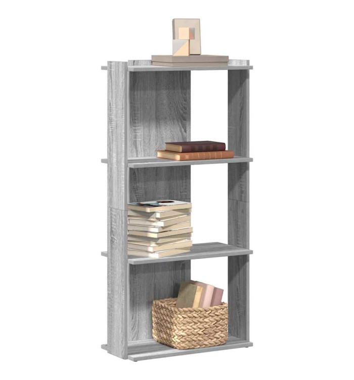 Bibliothèque à 3 niveaux sonoma gris 60x30x120 cm | Mobilier & Déco