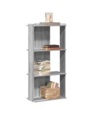 Bibliothèque à 3 niveaux sonoma gris 60x30x120 cm | Mobilier & Déco