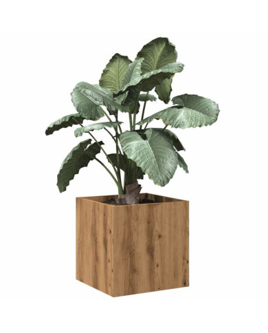 Jardinière chêne artisanal 40x40x40 cm bois d'ingénierie | Mobilier & Déco