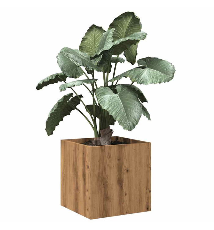 Jardinière chêne artisanal 40x40x40 cm bois d'ingénierie | Mobilier & Déco