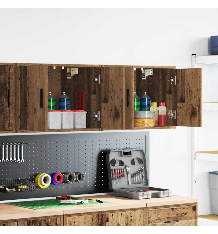 Armoires murales de garage 2 pcs vieux bois bois d'ingénierie | Mobilier & Déco