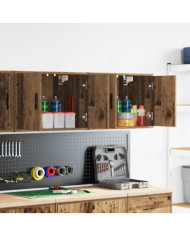 Armoires murales de garage 2 pcs vieux bois bois d'ingénierie | Mobilier & Déco
