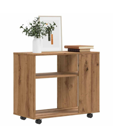 Table d'appoint chêne artisanal 70x35x55 cm bois d'ingénierie | Mobilier & Déco