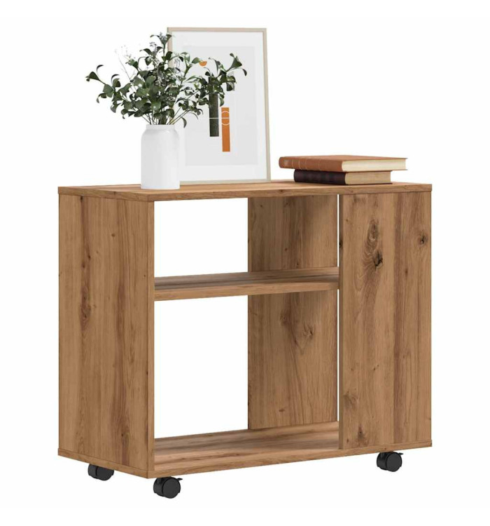Table d'appoint chêne artisanal 70x35x55 cm bois d'ingénierie | Mobilier & Déco