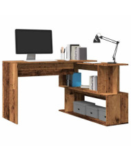 Bureau d'angle vieux bois 200,5x50x76 cm bois d'ingénierie | Mobilier & Déco