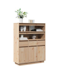 Buffet haut 89x34x116,5 cm bois massif de pin | Mobilier & Déco