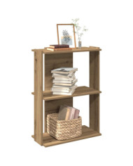 Bibliothèque à 3 niveaux chêne artisanal 60x30x80 cm | Mobilier & Déco