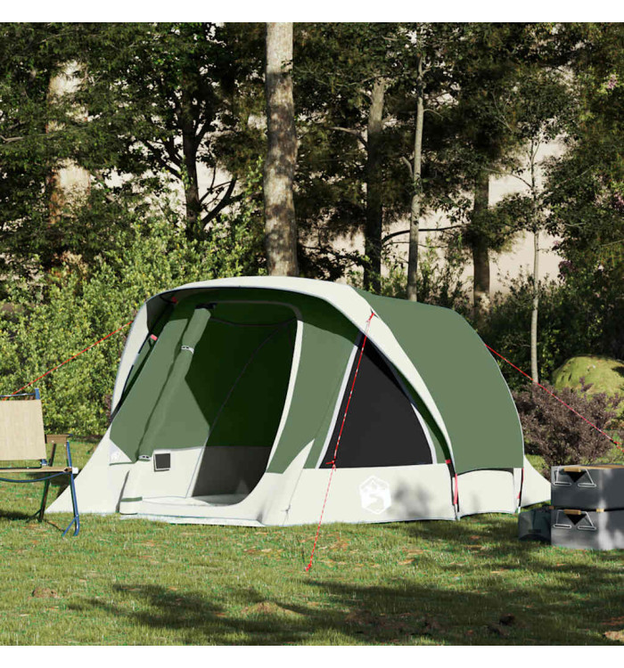 Tente de camping de cabine 4 personnes vert imperméable | Mobilier & Déco