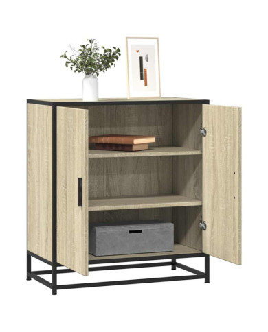 Buffet chêne sonoma 68x35x76 cm bois d'ingénierie et métal | Mobilier & Déco