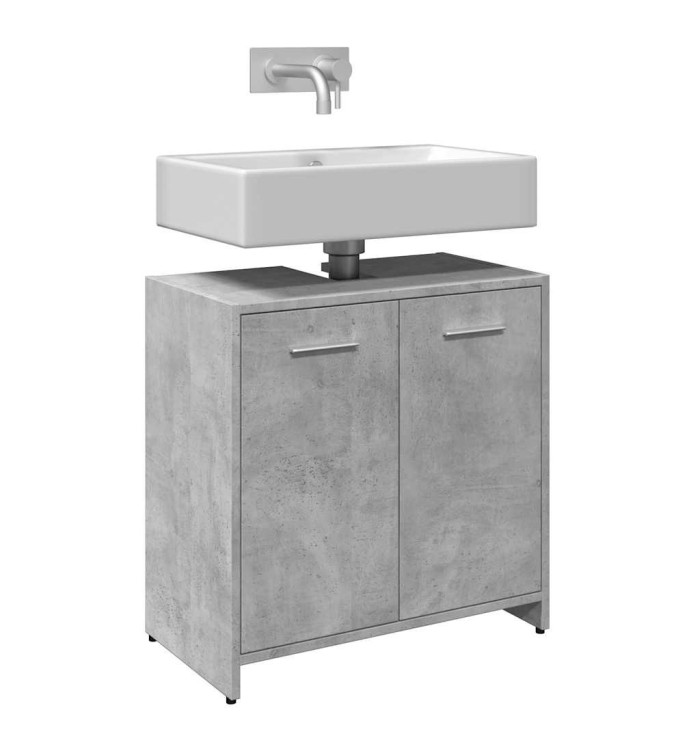 Armoire lavabo de salle de bain gris béton 60x33x60 cm | Mobilier & Déco