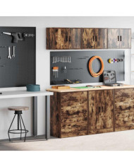 Armoires de garage 2 pcs chêne fumé bois d'ingénierie | Mobilier & Déco