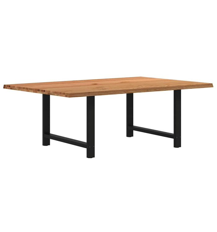 Table à manger marron clair bois de chêne massif rectangulaire | Mobilier & Déco