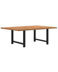 Table à manger marron clair bois de chêne massif rectangulaire | Mobilier & Déco