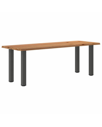 Table à manger et bord naturel bois massif chêne rectangulaire | Mobilier & Déco