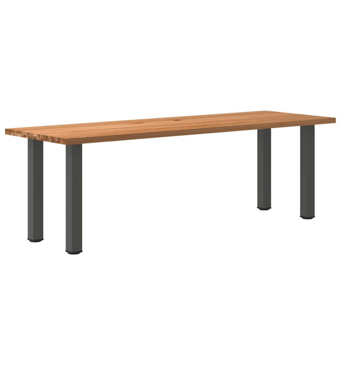 Table à manger marron clair bois de chêne massif rectangulaire | Mobilier & Déco