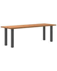 Table à manger marron clair bois de chêne massif rectangulaire | Mobilier & Déco