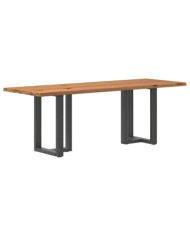 Table à manger et bord naturel bois massif chêne rectangulaire | Mobilier & Déco
