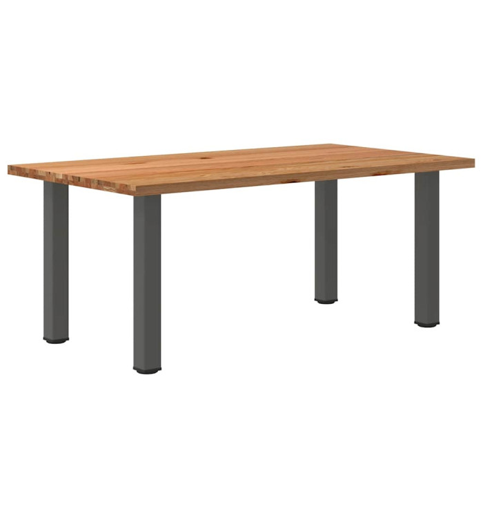Table à manger marron clair bois de chêne massif rectangulaire | Mobilier & Déco