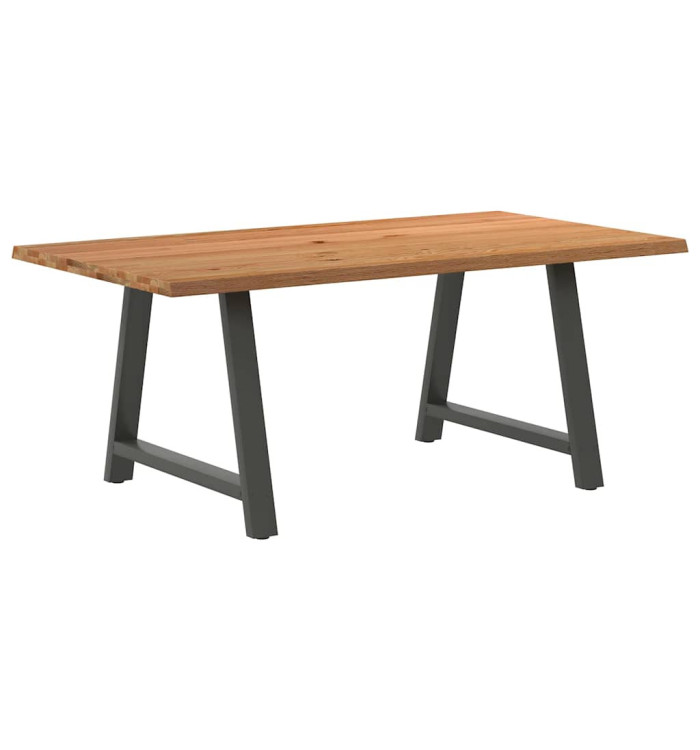 Table à manger marron clair bois de chêne massif rectangulaire | Mobilier & Déco