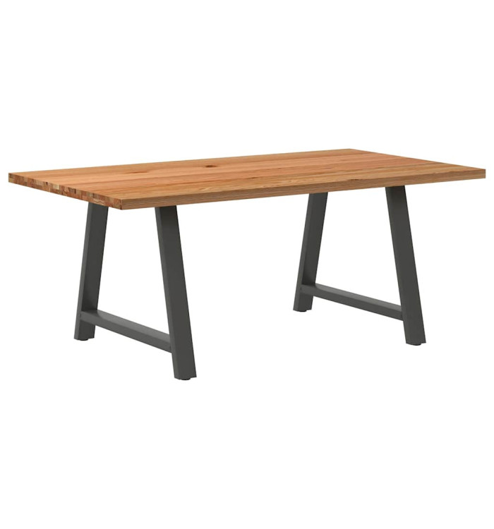 Table à manger marron clair bois de chêne massif rectangulaire | Mobilier & Déco