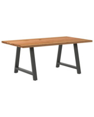 Table à manger marron clair bois de chêne massif rectangulaire | Mobilier & Déco