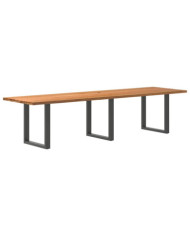 Table à manger marron clair bois de chêne massif rectangulaire | Mobilier & Déco
