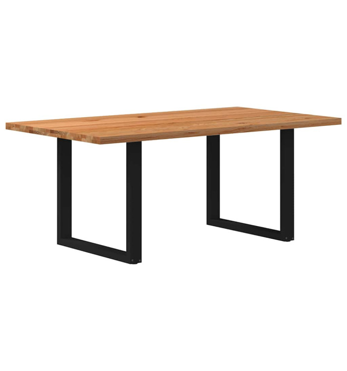 Table à manger marron clair bois de chêne massif rectangulaire | Mobilier & Déco