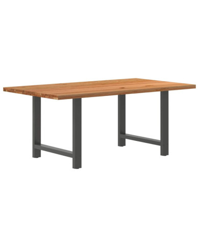 Table à manger marron clair bois de chêne massif rectangulaire | Mobilier & Déco