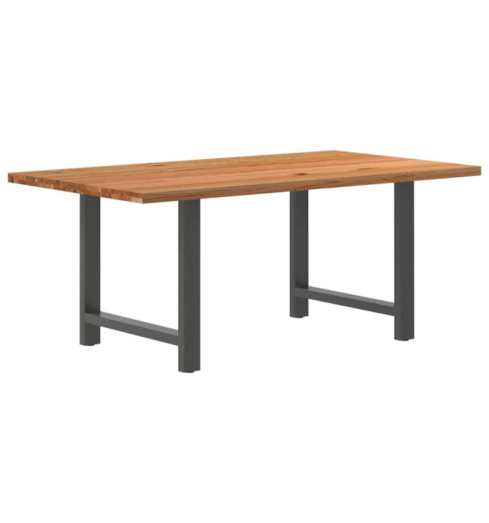 Table à manger marron clair bois de chêne massif rectangulaire | Mobilier & Déco