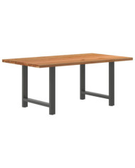 Table à manger marron clair bois de chêne massif rectangulaire | Mobilier & Déco