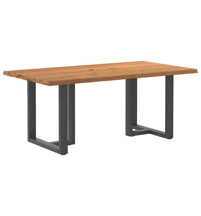 Table à manger marron clair bois de chêne massif rectangulaire | Mobilier & Déco