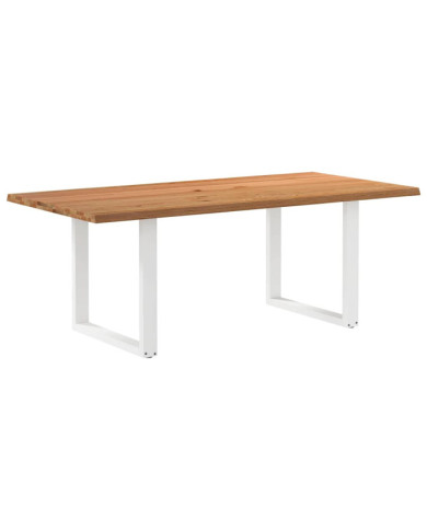 Table à manger bord naturel bois massif chêne rectangulaire | Mobilier & Déco