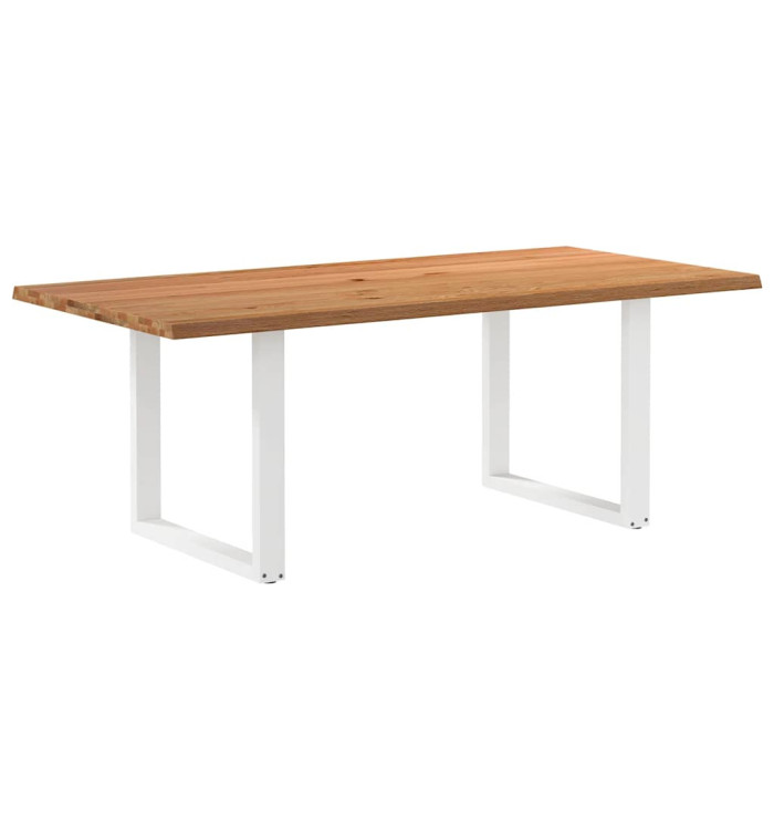Table à manger bord naturel bois massif chêne rectangulaire | Mobilier & Déco