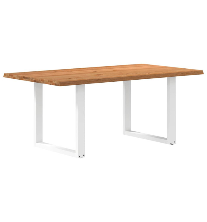 Table à manger marron clair bois de chêne massif rectangulaire | Mobilier & Déco