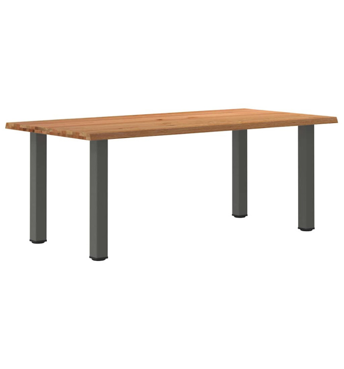 Table à manger bord naturel bois massif chêne rectangulaire | Mobilier & Déco