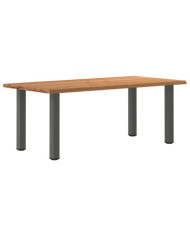 Table à manger bord naturel bois massif chêne rectangulaire | Mobilier & Déco