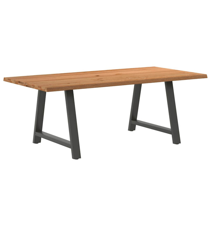 Table à manger bord naturel bois massif chêne rectangulaire | Mobilier & Déco