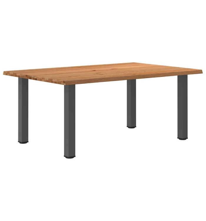 Table à manger marron clair bois de chêne massif rectangulaire | Mobilier & Déco