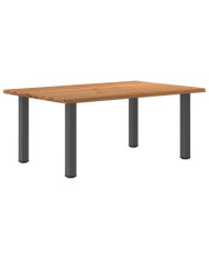 Table à manger marron clair bois de chêne massif rectangulaire | Mobilier & Déco